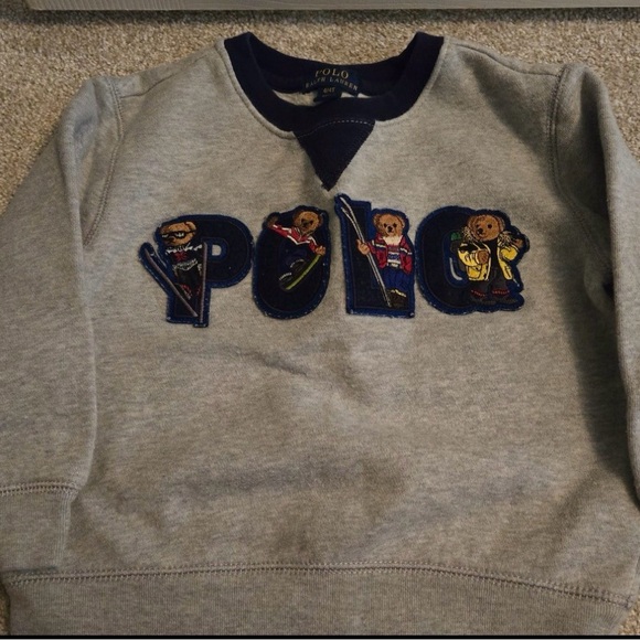 Polo Ralph Lauren Other - Polo by Ralph Lauren Gray Crewneck with Bear Lettering